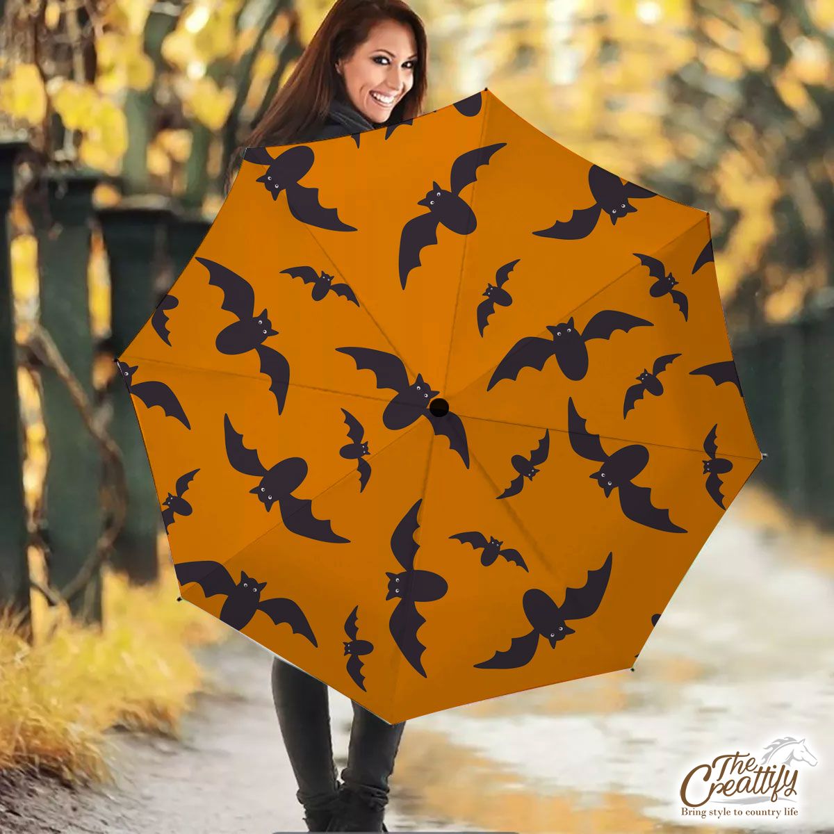 Halloween Bats Seamless Pattern Umbrella
