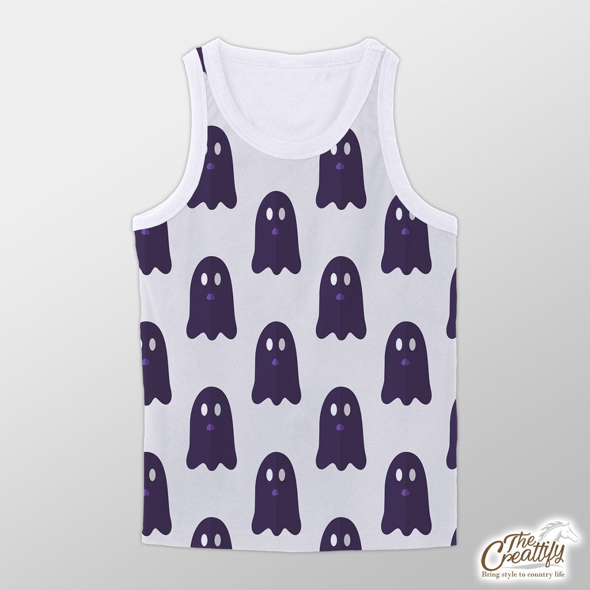 Cute And Funny Purple Boo Ghost Halloween Unisex Tank Top