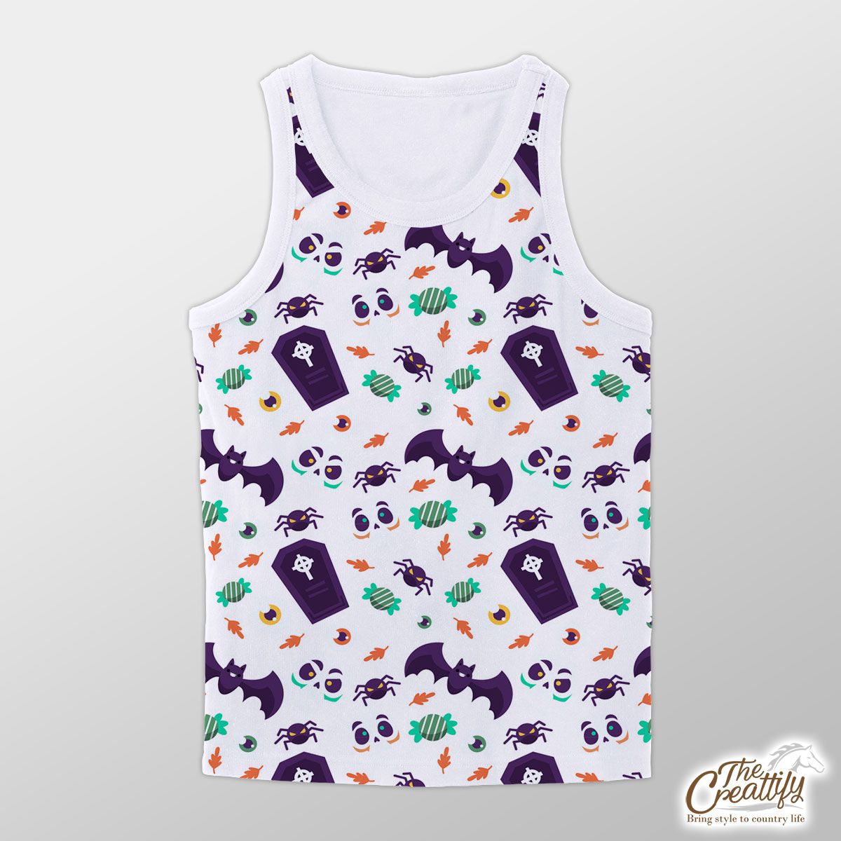 Funny Halloween Bats, Candy, Spider Unisex Tank Top