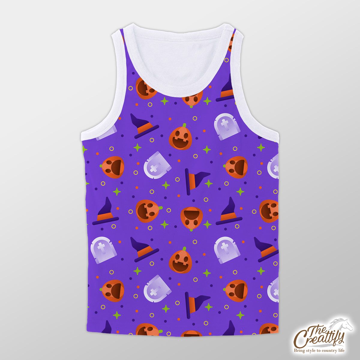 Funny Halloween Pumpkin Face, Jack O Lantern, Wicked Witches Unisex Tank Top