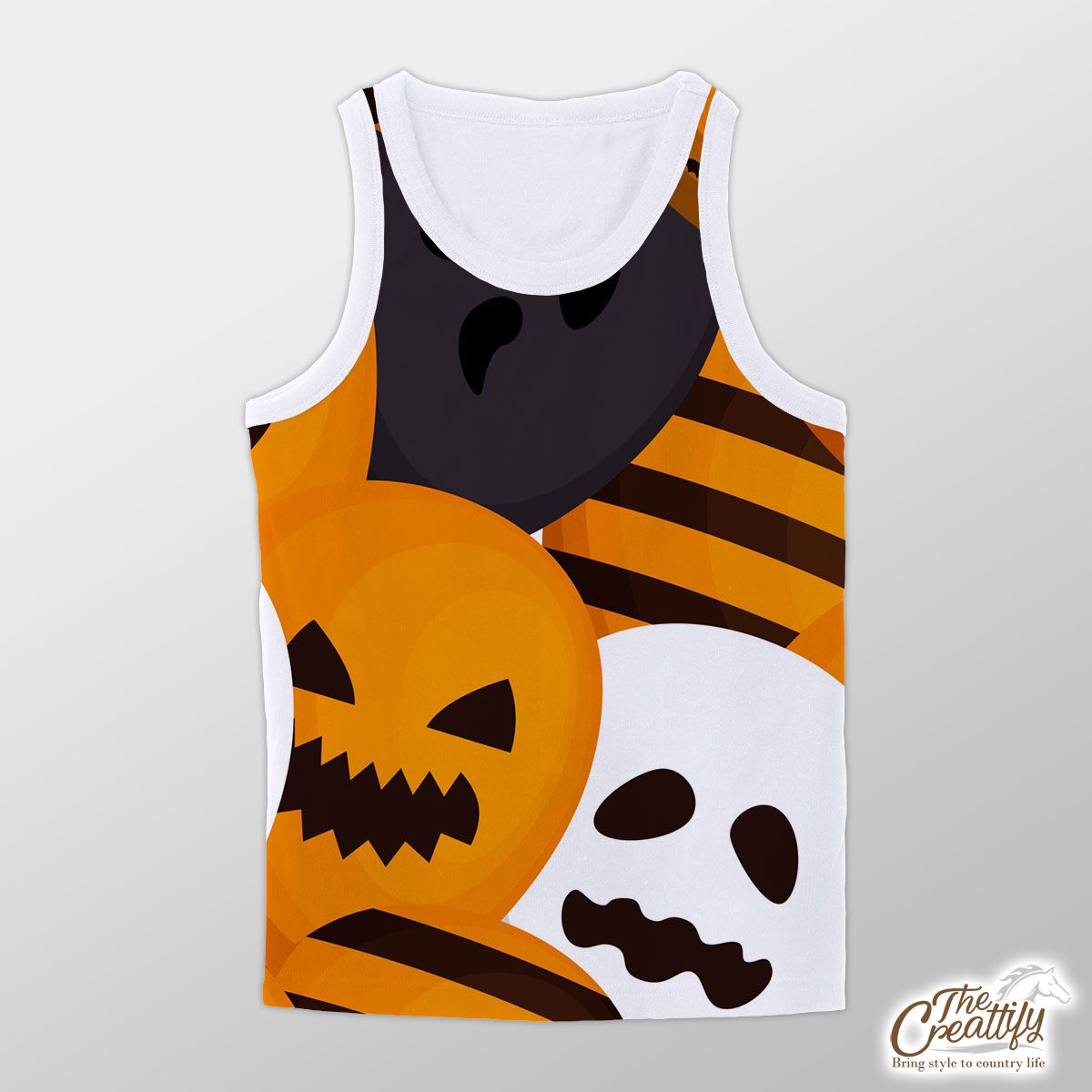 Halloween Balloons With Scary Faces Unisex Tank Top
