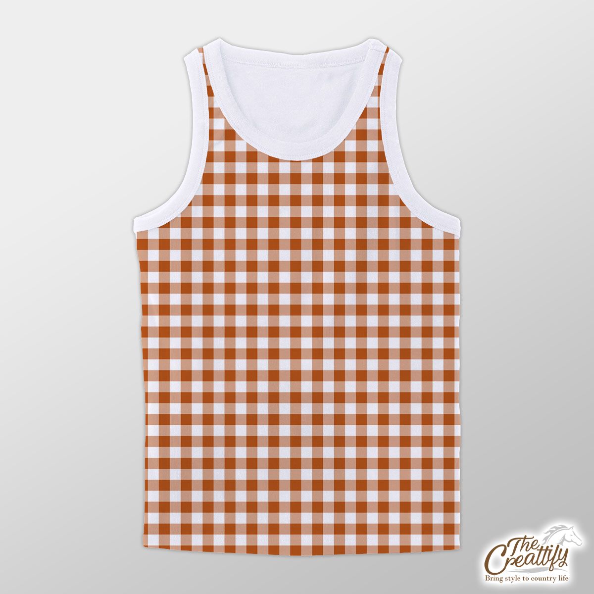 Red And White Plaid Pattern Halloween Unisex Tank Top
