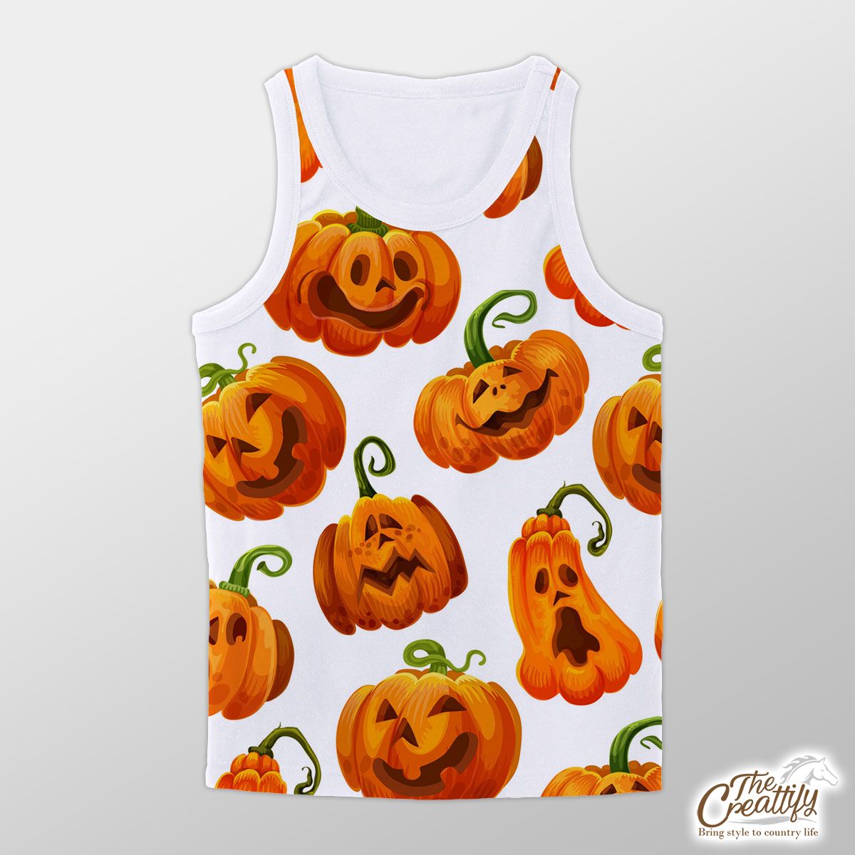 Scary Halloween Pumpkin Jack O Lantern Unisex Tank Top