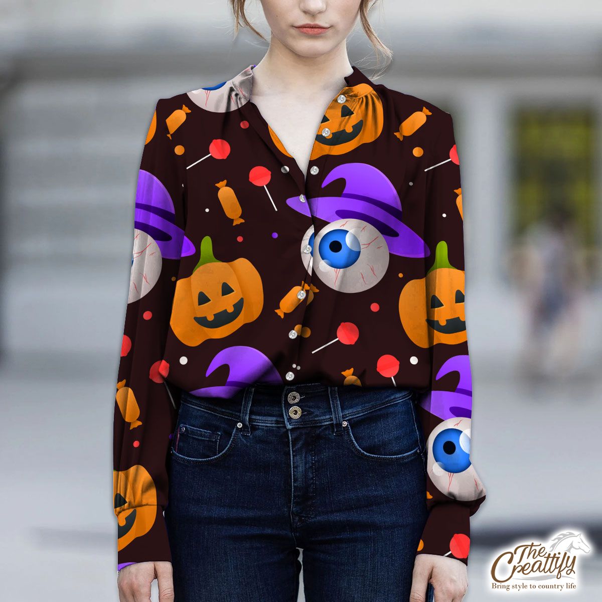 Best Halloween Witch, Wicked Witches., Halloween Candy V-Neckline Blouses