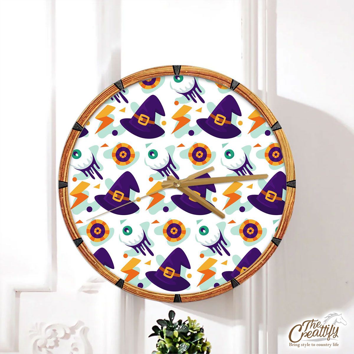 Cute Halloween Witch, Wicked Witches Wall Clock