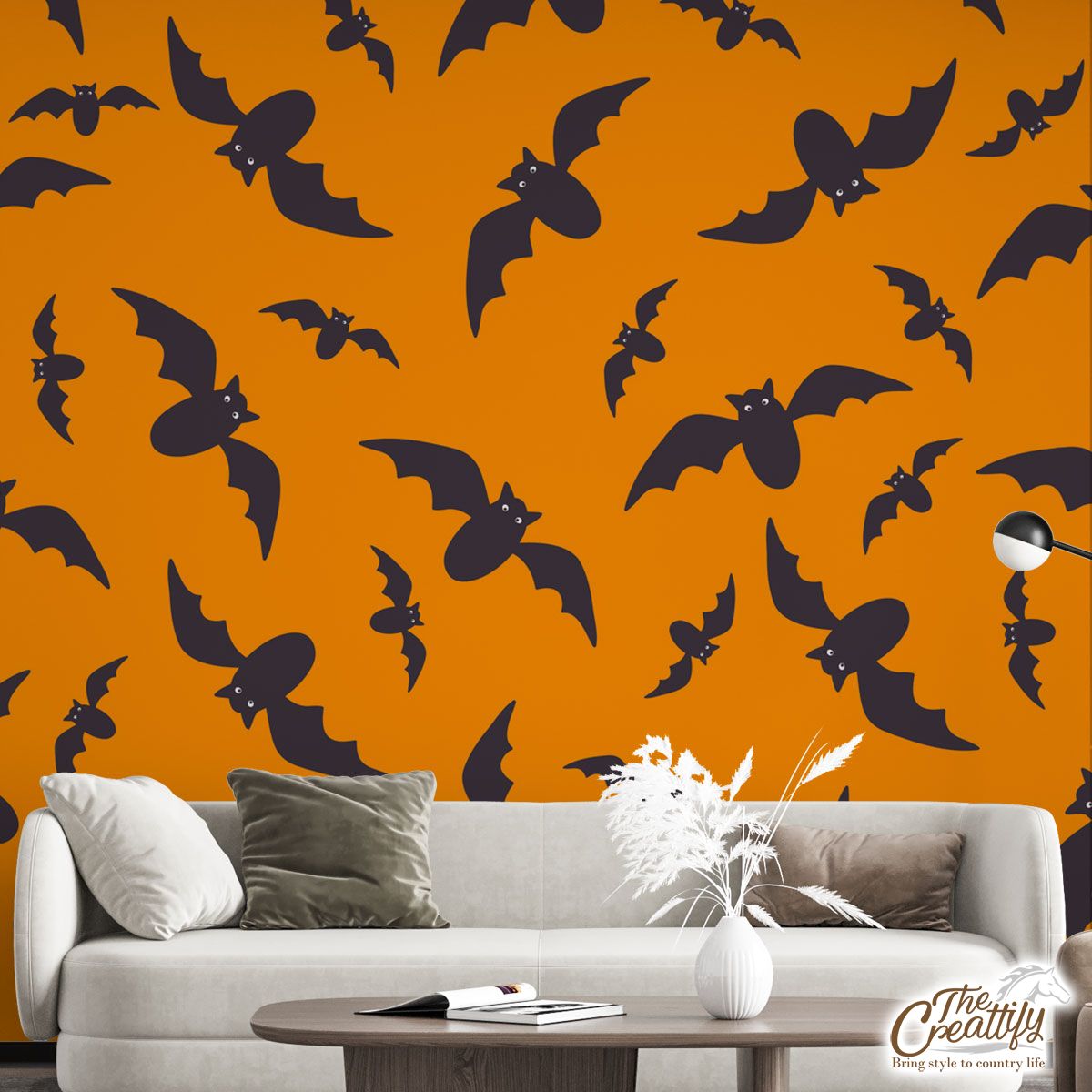Halloween Bats Seamless Pattern Wall Mural