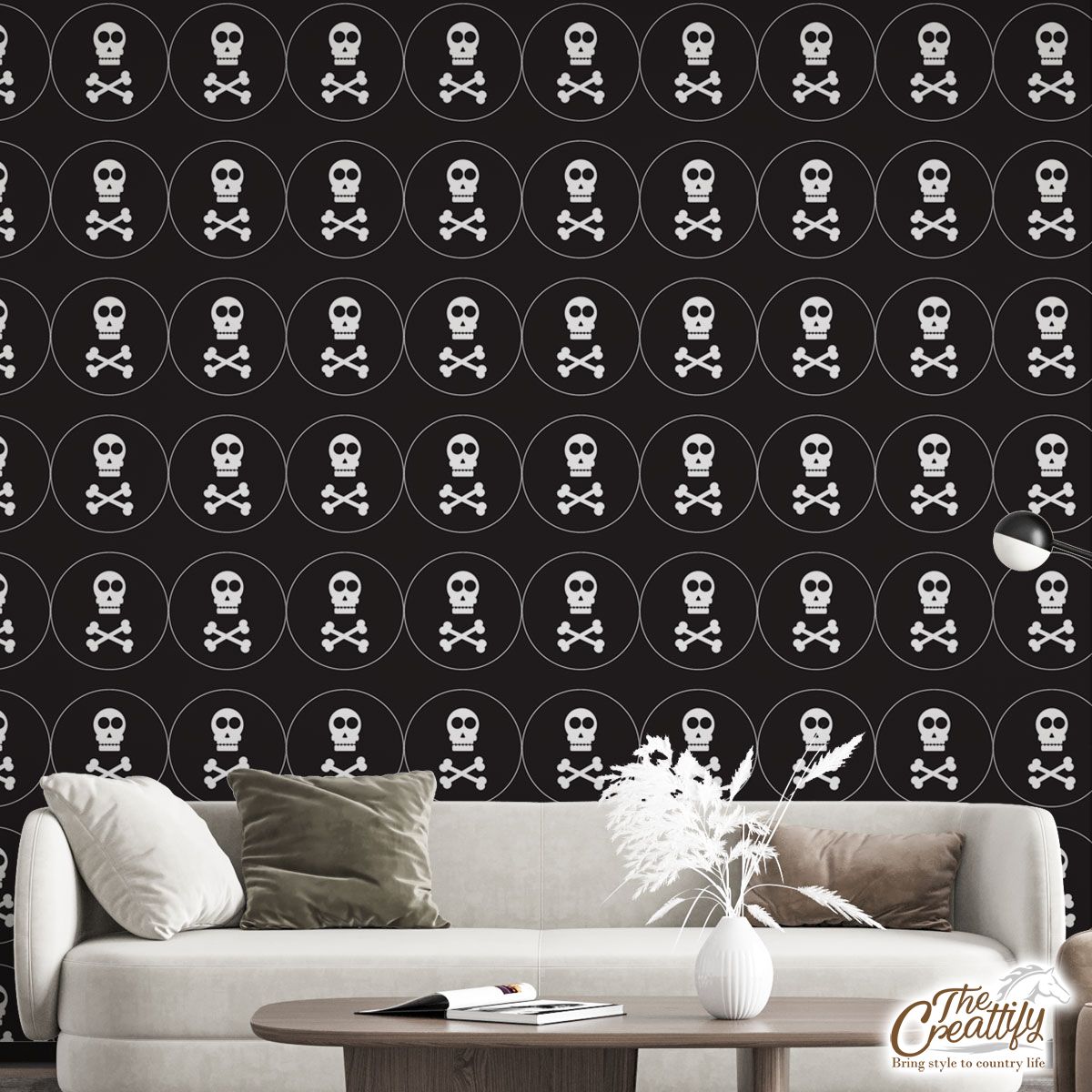 Halloween Skull Seamless Pattern Wall Mural