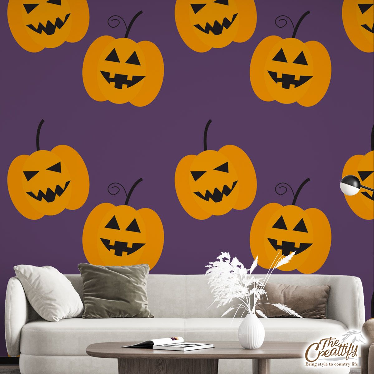 Pumpkin Halloween Scary Jack O Lantern Wall Mural