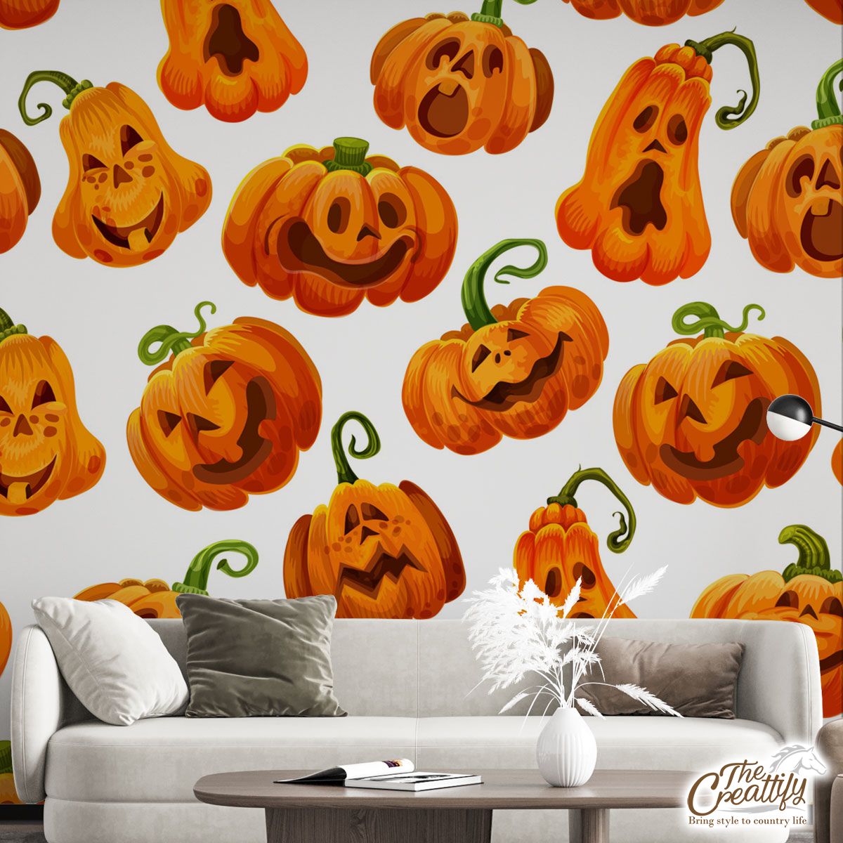 Scary Halloween Pumpkin Jack O Lantern Wall Mural