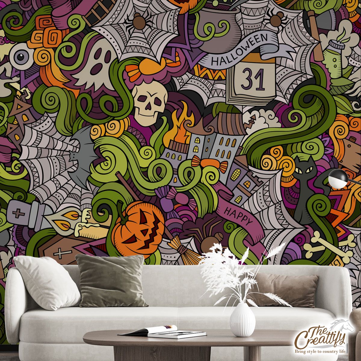 Spooky Halloween Theme Wall Mural