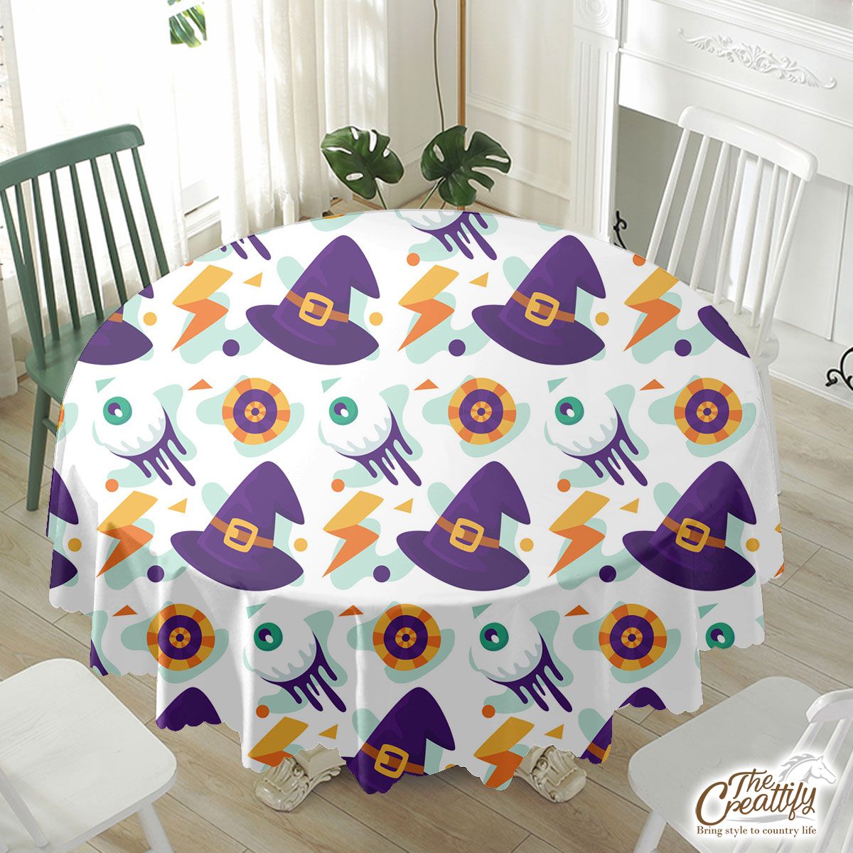 Cute Halloween Witch, Wicked Witches Waterproof Tablecloth