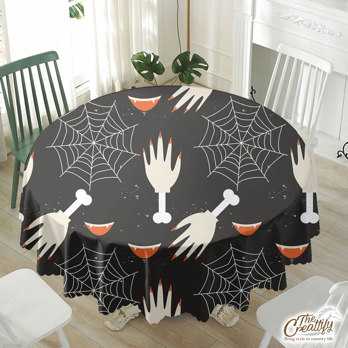 Halloween Classic Monster  With Vampire Waterproof Tablecloth