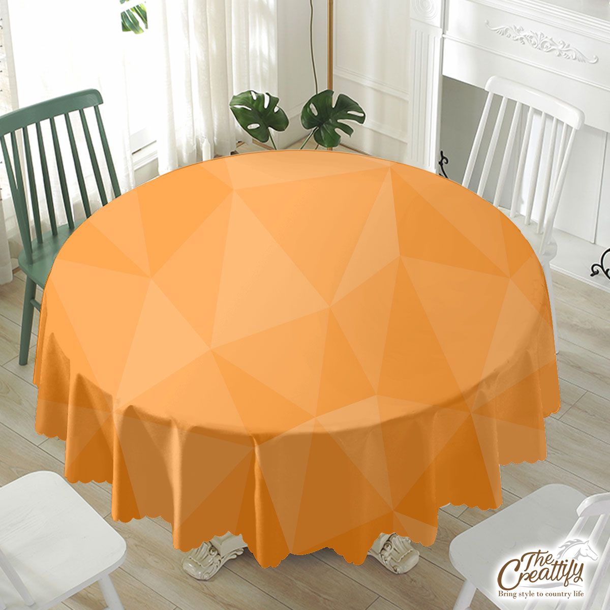 Halloween Yellow Diamond Pattern Waterproof Tablecloth