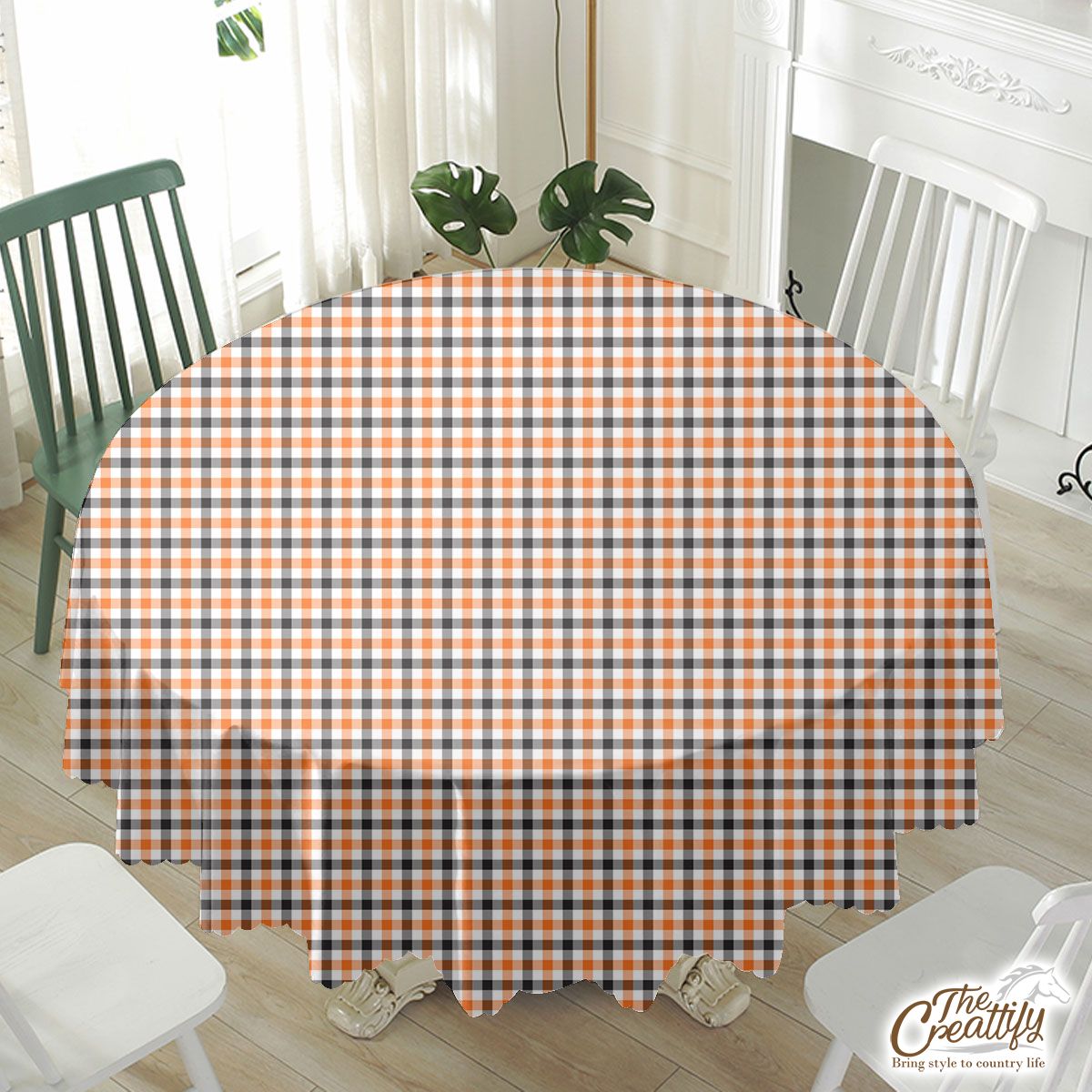 Red And Black Plaid Pattern Halloween Waterproof Tablecloth
