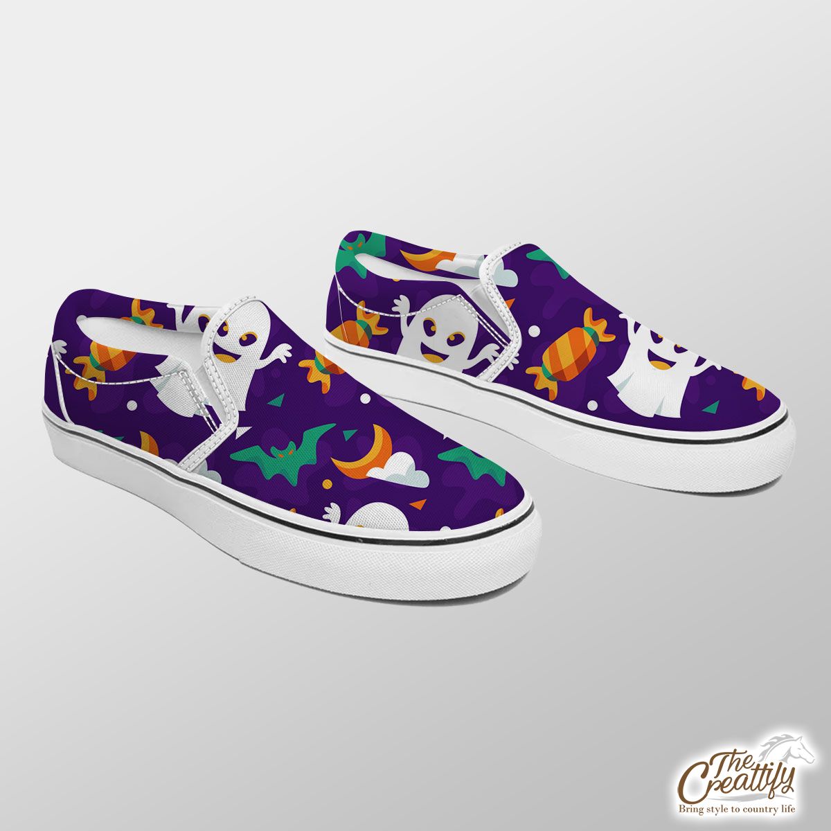 Best Halloween Boo Ghost Candy Slip On Sneakers