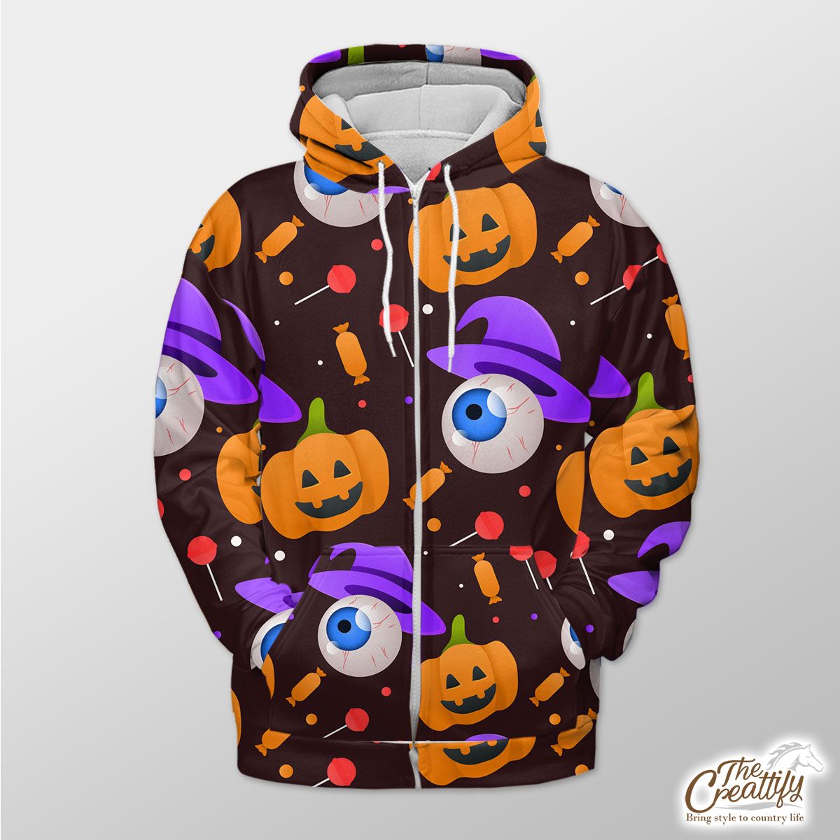 Best Halloween Witch, Wicked Witches., Halloween Candy Zip Hoodie