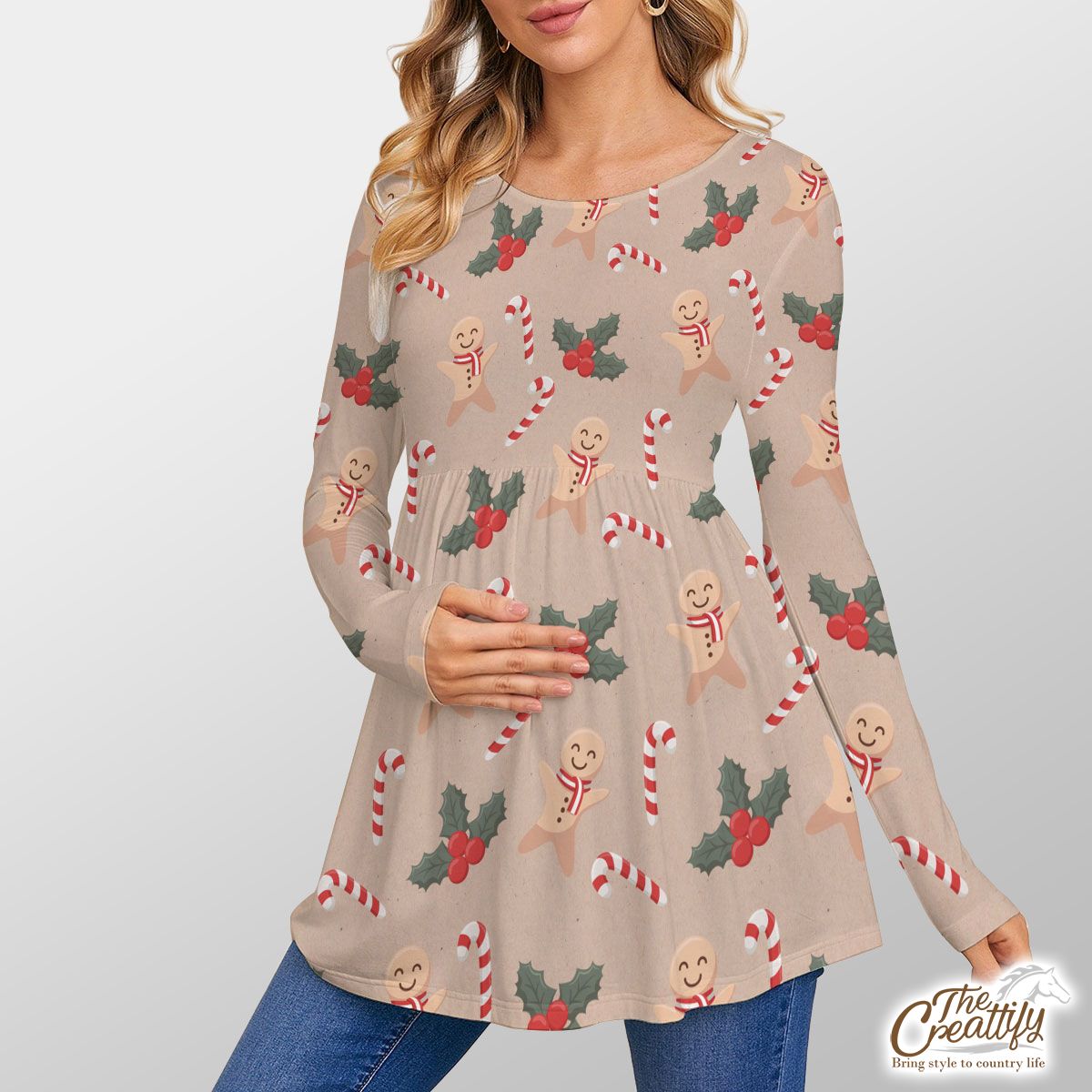 Candy Cane, Holly Leaf, Gingerbread Man Skirt Top