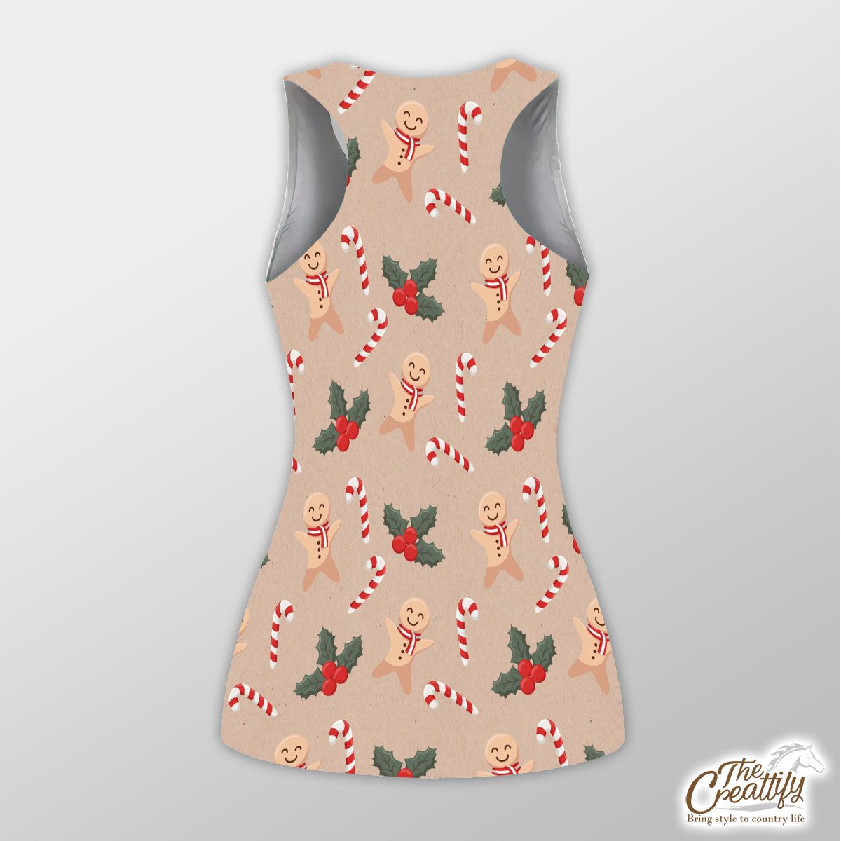 Candy Cane, Holly Leaf, Gingerbread Man Hollow Tanktop
