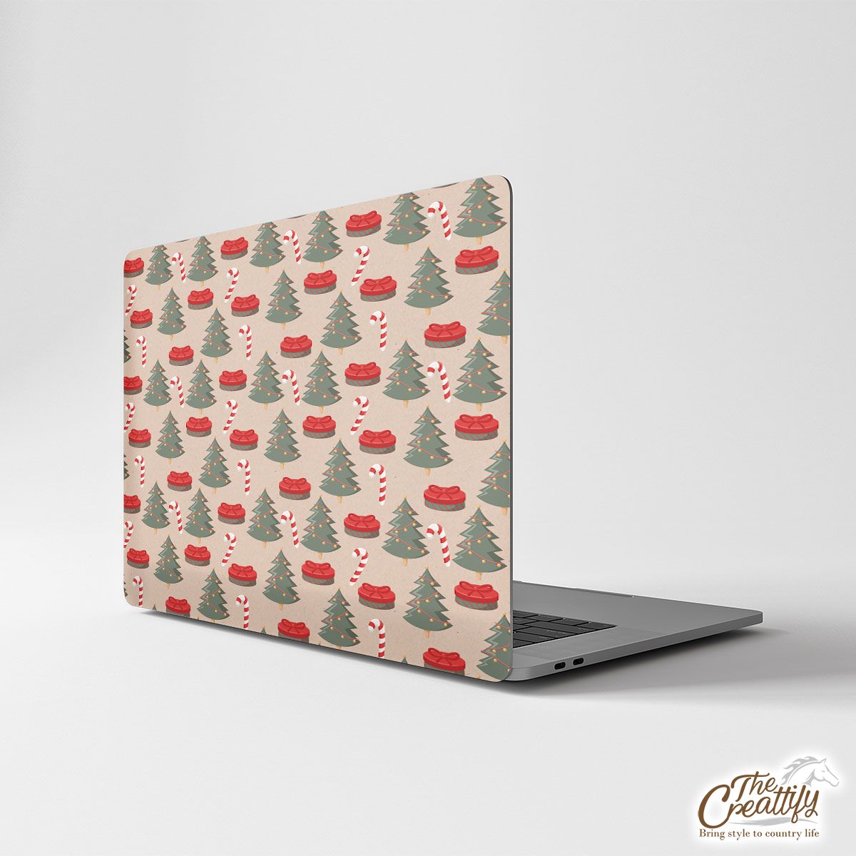 Christmas Tree, Christmas Gift, Candy Cane Laptop Skin
