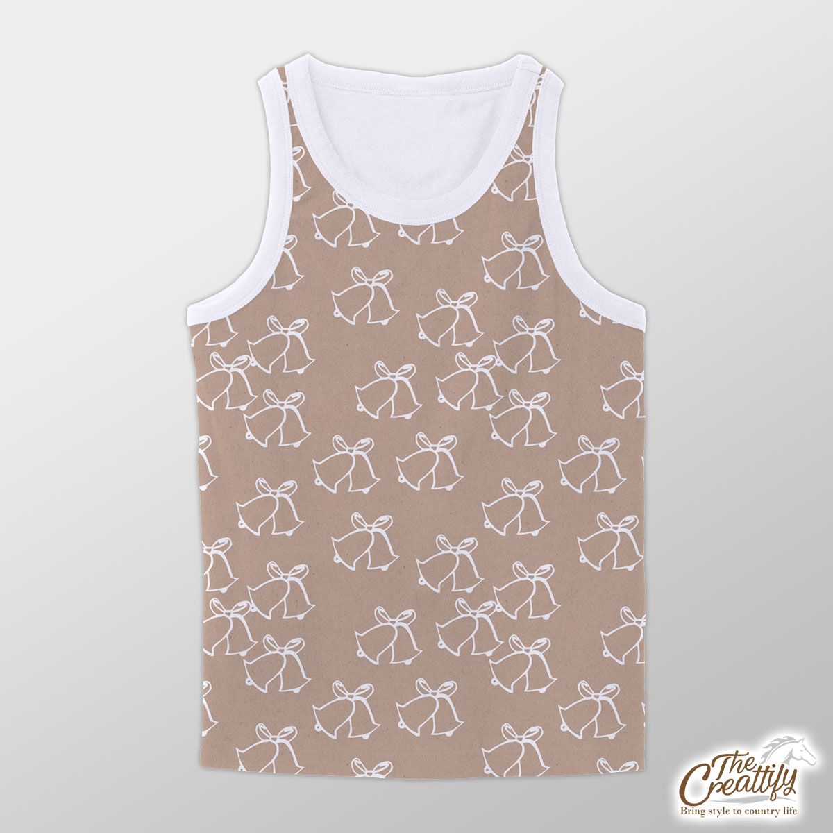 White Christmas Bell On Beige Nude Background Unisex Tank Top