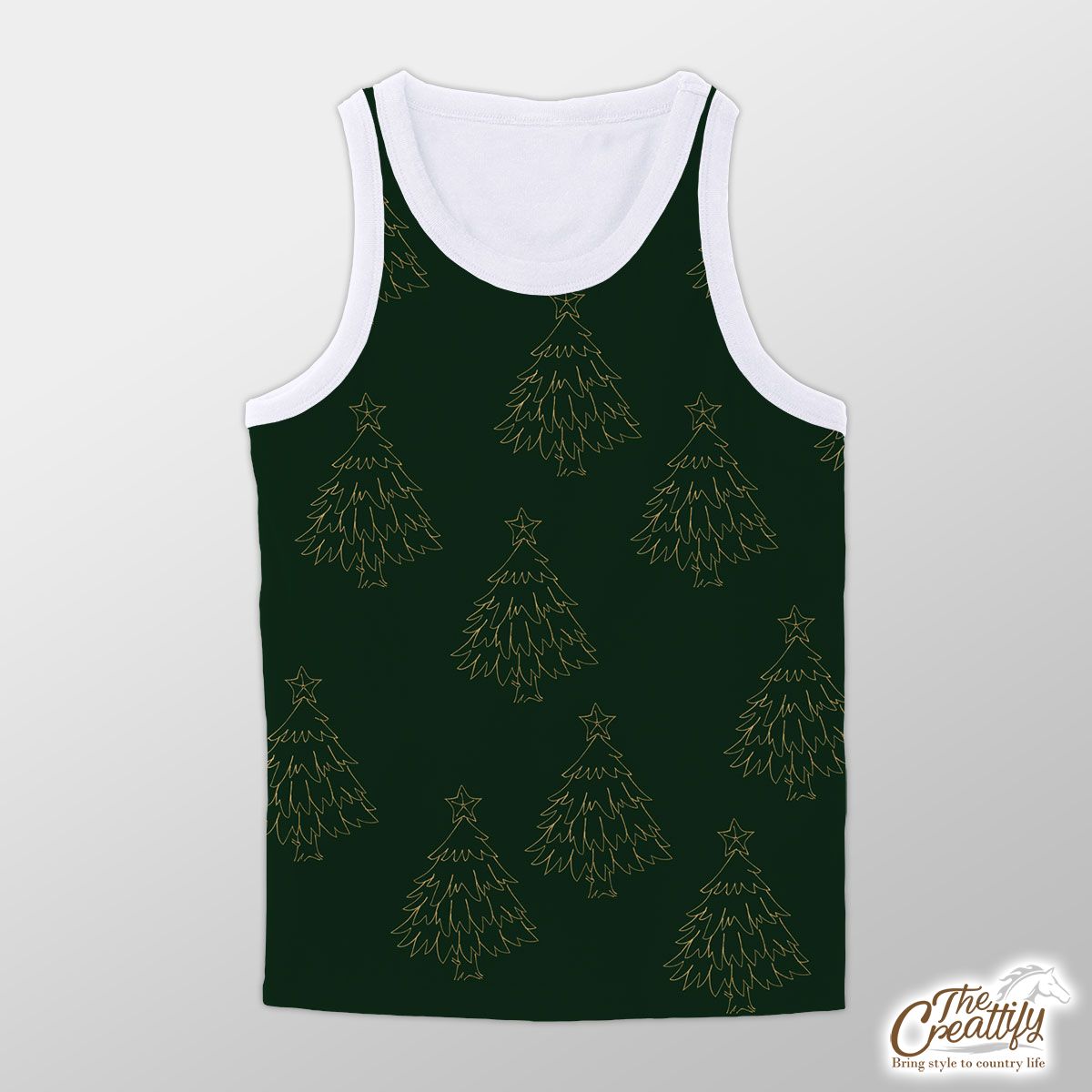 Gold And Green Christmas Tree Unisex Tank Top