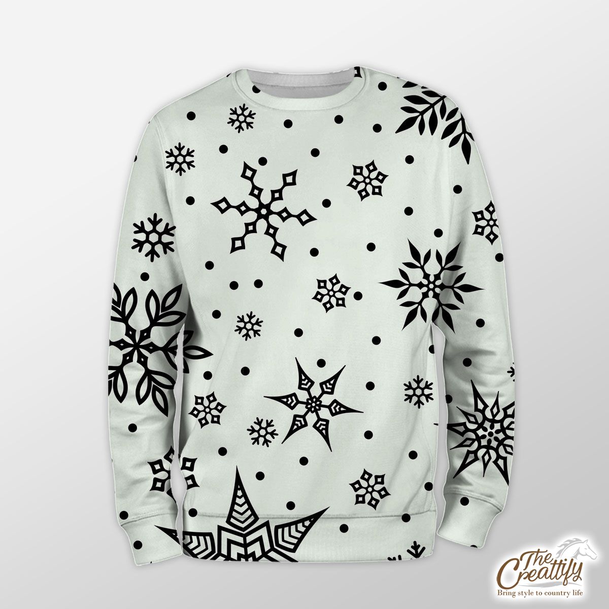 Black And White Snowflake Christmas Sweatshirt