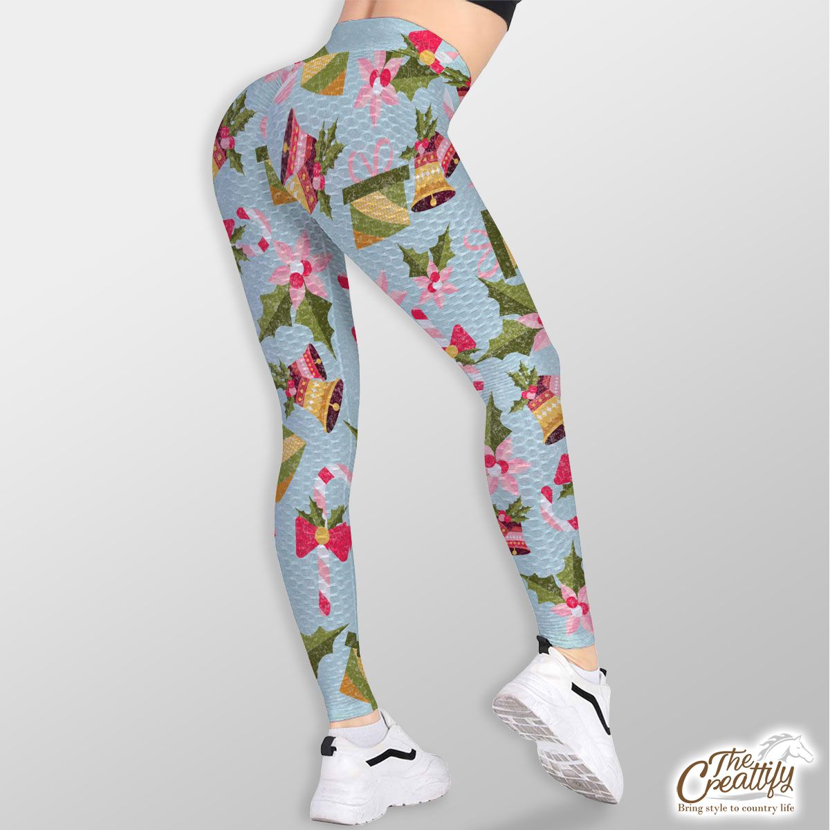 Bells, Christmas Bell And Candy Canes With Christmas Gifts TikTok Leggings