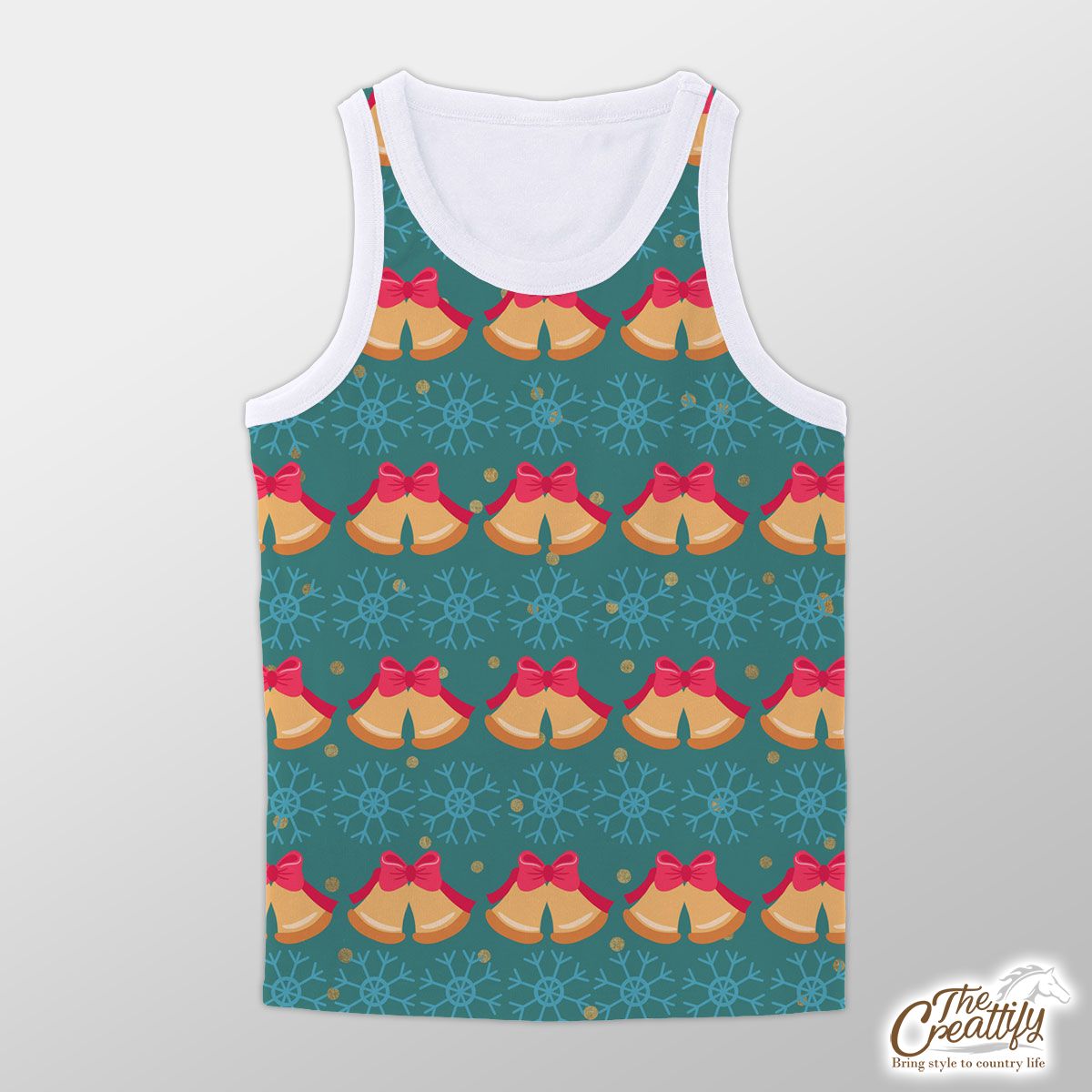 Bells, Christmas Bell And Snowflake Unisex Tank Top