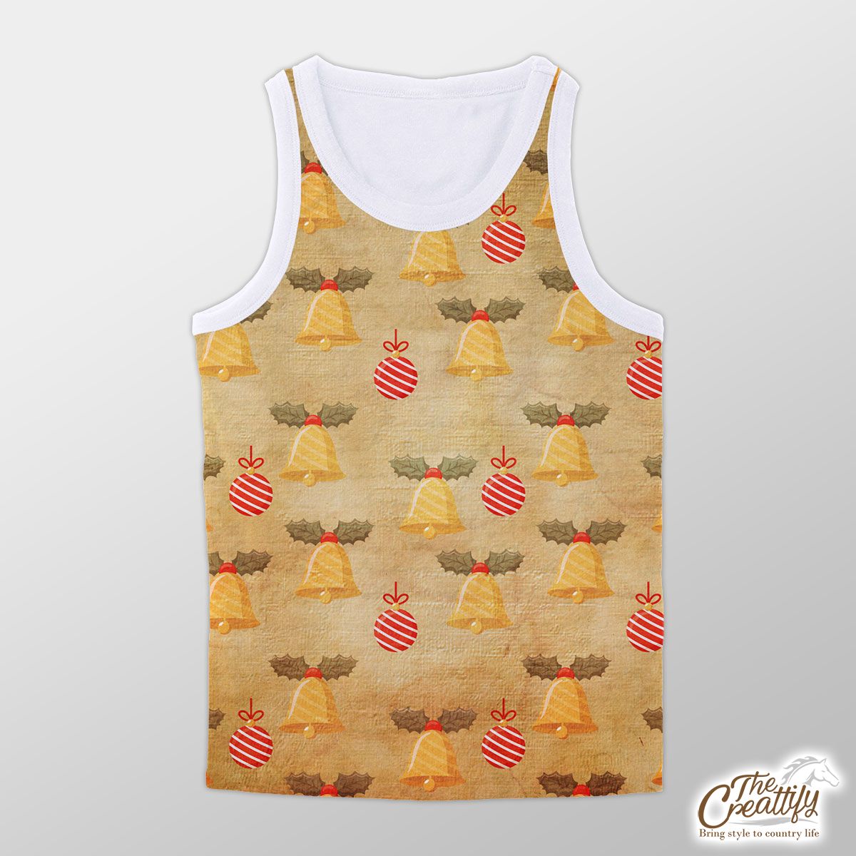 Vintage Christmas With Bells And Christmas Baubles Unisex Tank Top