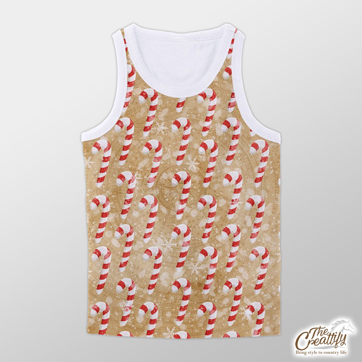 Vintage Christmas With Candy Canes Unisex Tank Top