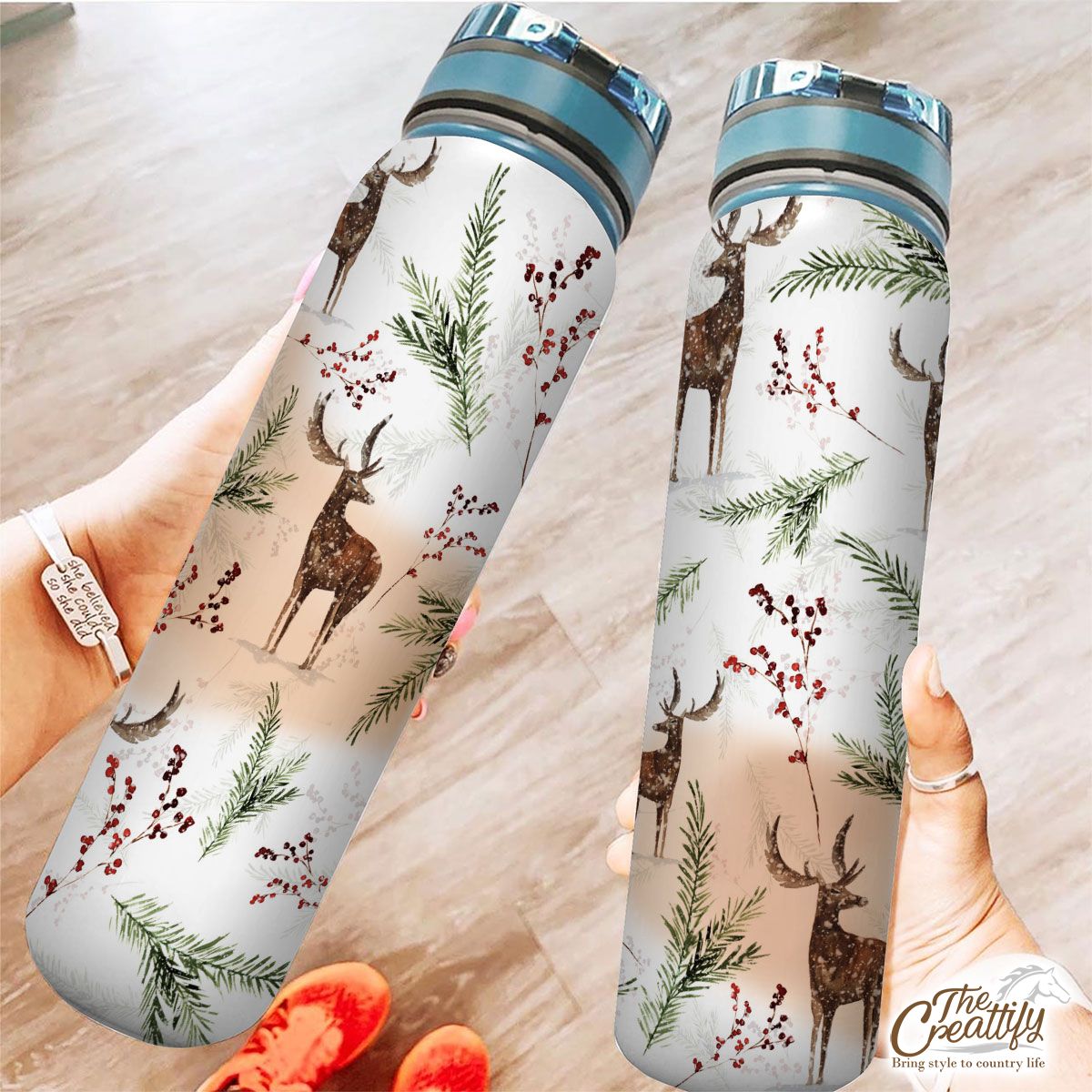 Reindeer, Santas Reindeer And Christmas Mistletoe Tracker Bottle