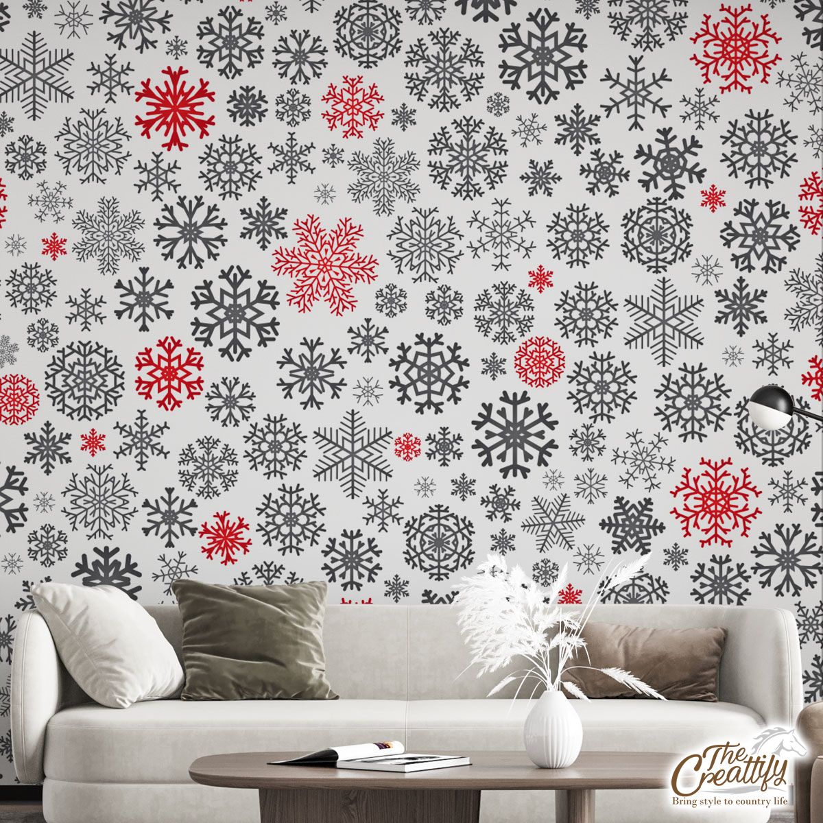 Snowflake Pattern, Snowflake Background, Christmas Snowflakes Wall Mural