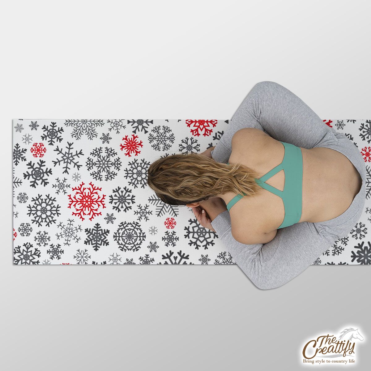Snowflake Pattern, Snowflake Background, Christmas Snowflakes Yoga Mat