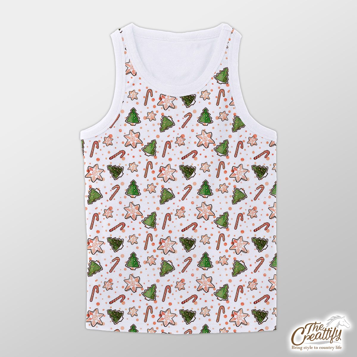 Christmas Tree, Pine Tree, Snowflake And Candy Canes Unisex Tank Top
