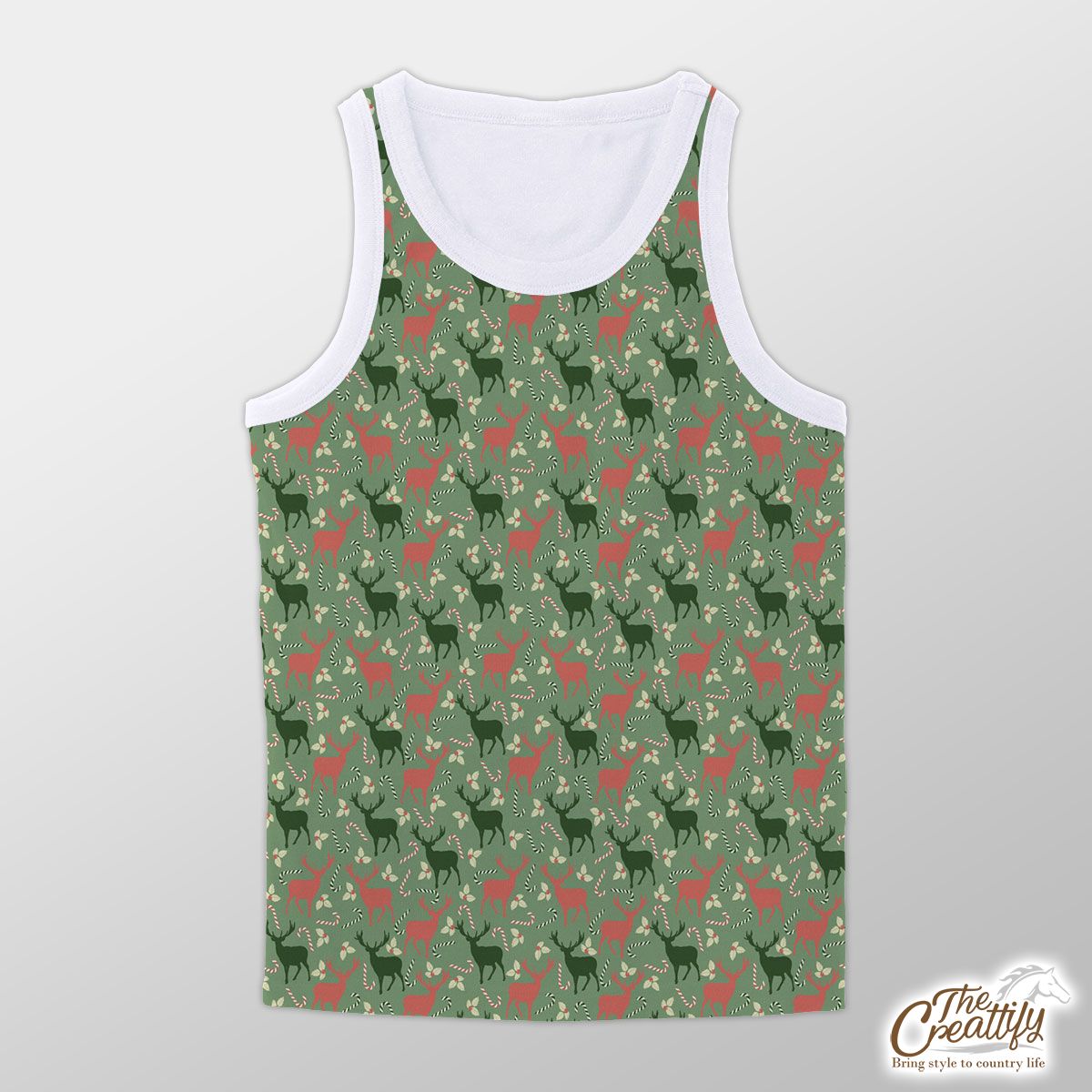 Reindeer, Christmas Flowers And Candy Canes Unisex Tank Top