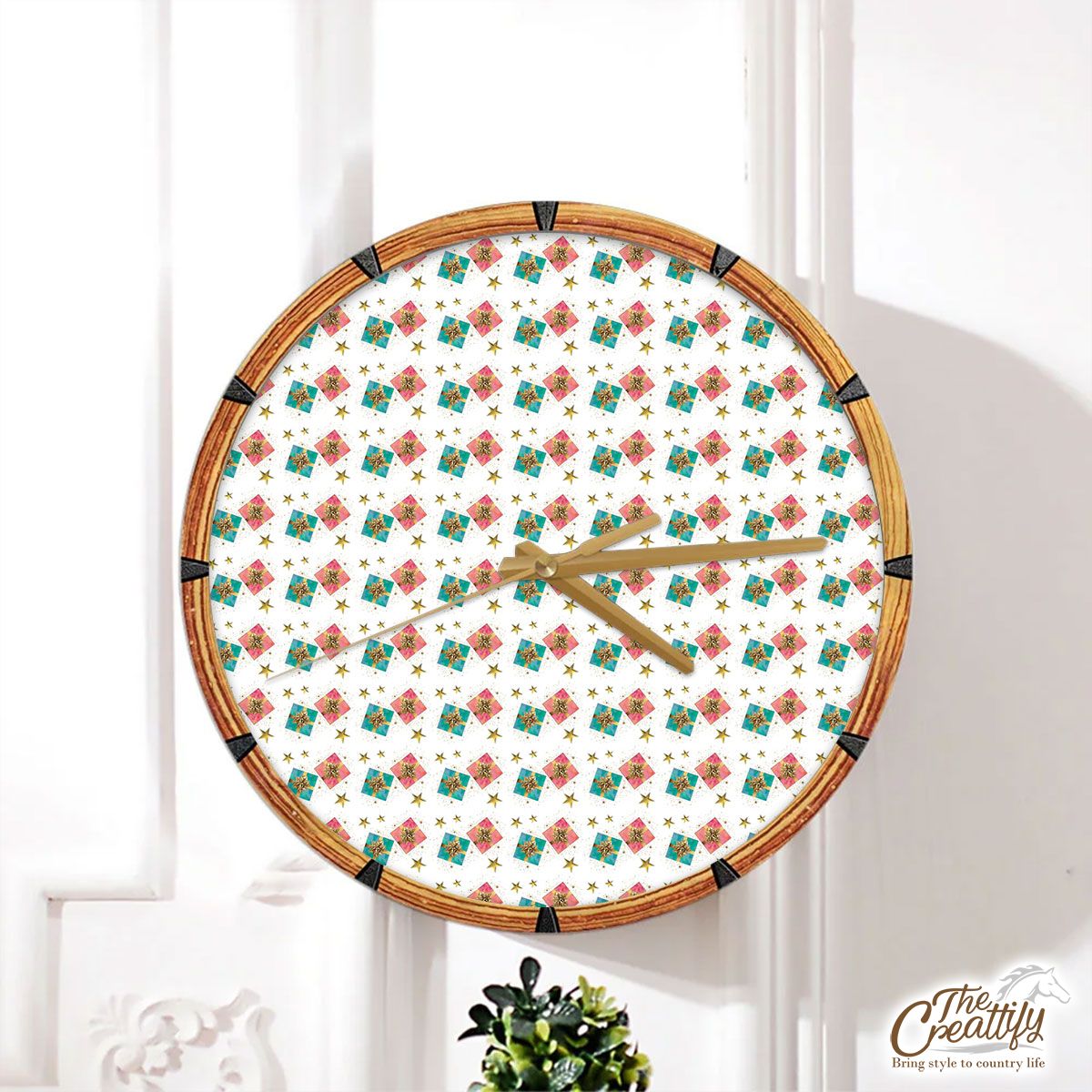 Christmas Gifts, Christmas Present Ideas, Christmas Pattern Wall Clock