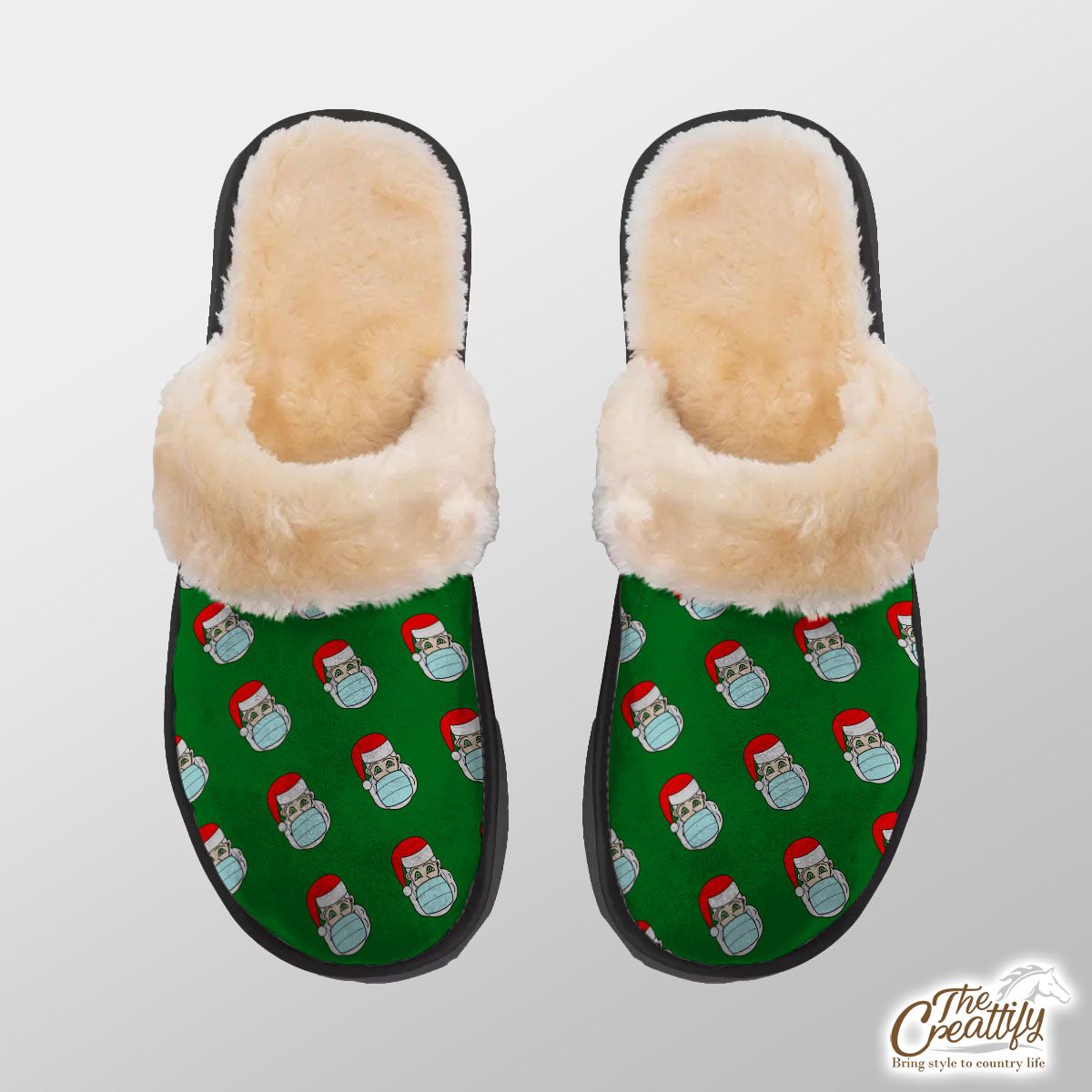 Santa Claus, Christmas Santa, Funny Secret Santa Gifts Home Plush Slippers