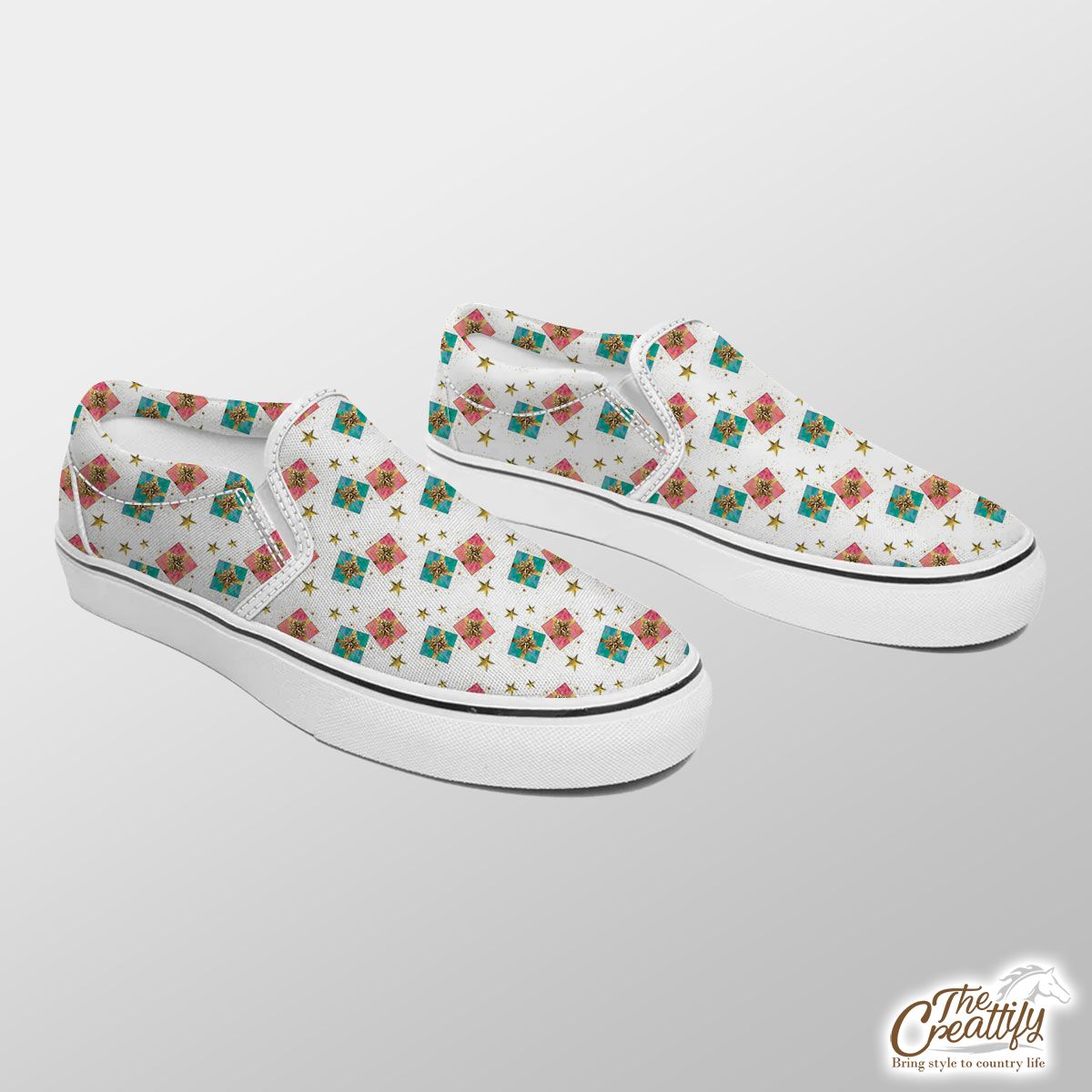 Christmas Gifts, Christmas Present Ideas, Christmas Pattern Slip On Sneakers