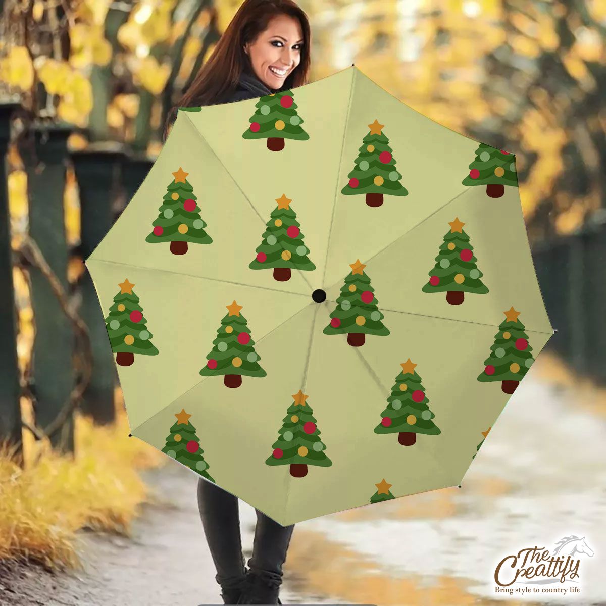 Christmas Tree, Pine Tree, Christmas Balls Umbrella
