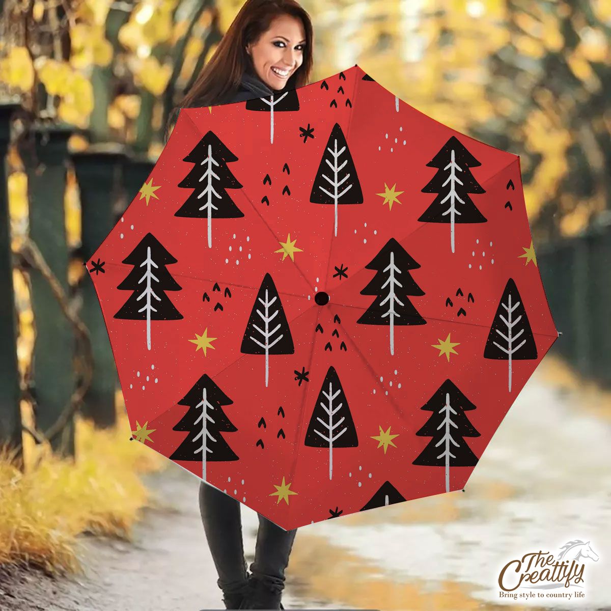 Pine Tree, Christmas Tree, Christmas Star, Snowflake Umbrella