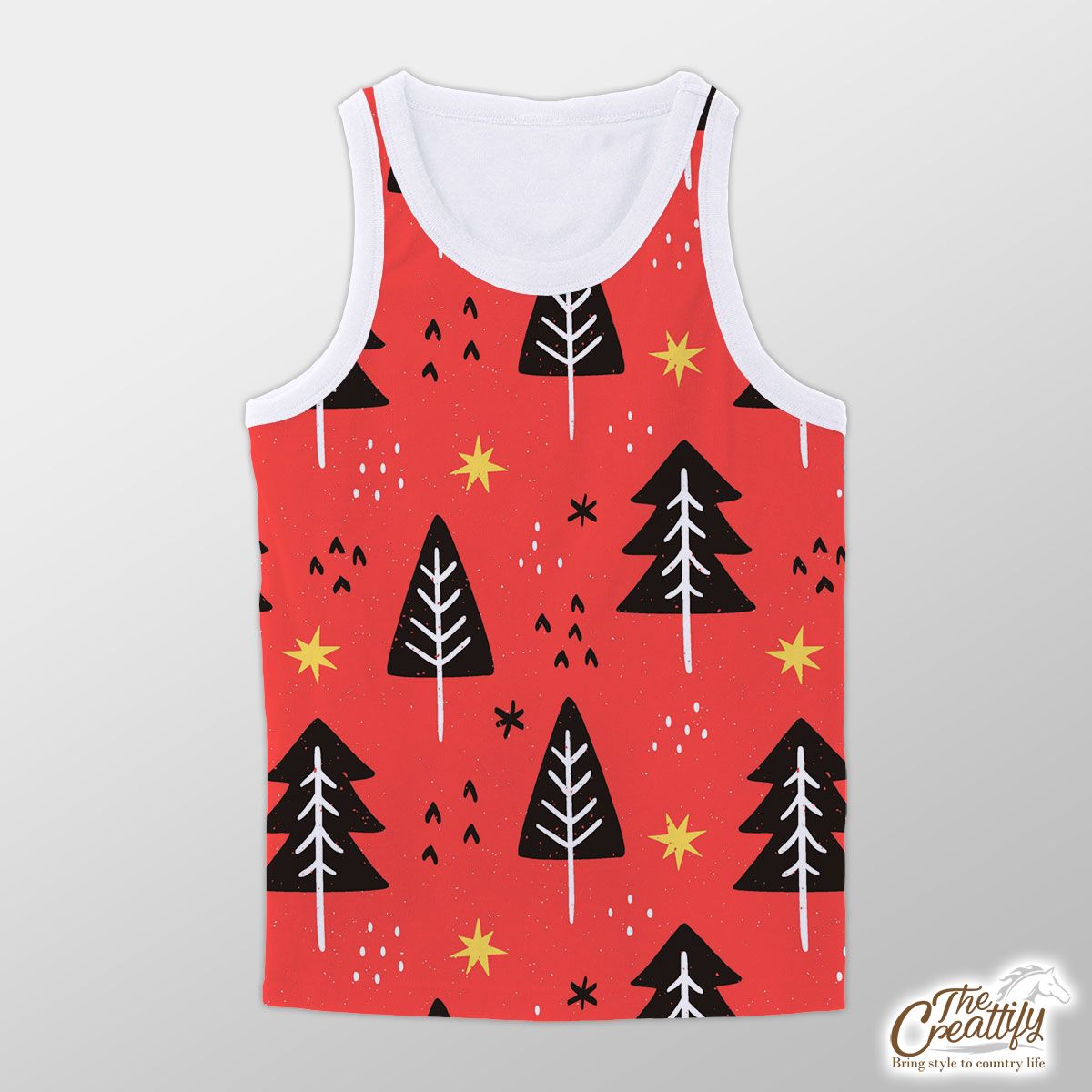 Pine Tree, Christmas Tree, Christmas Star, Snowflake Unisex Tank Top