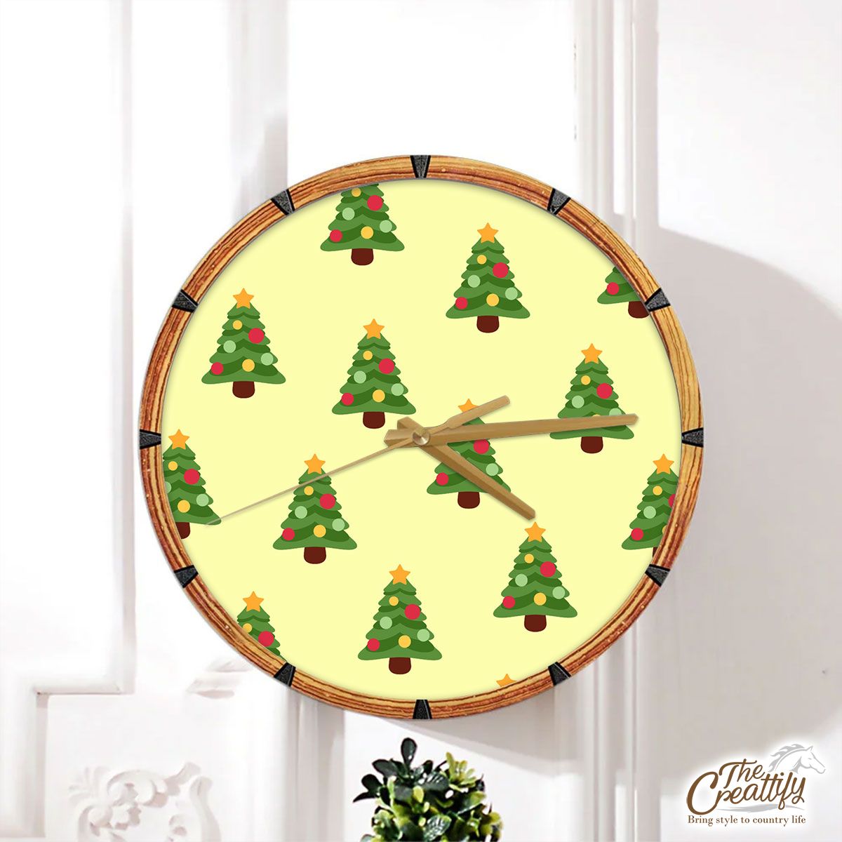 Christmas Tree, Pine Tree, Christmas Balls Wall Clock