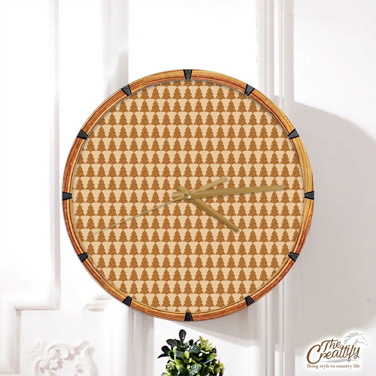 Gingerbread, Gingerbread Christmas Tree Wall Clock