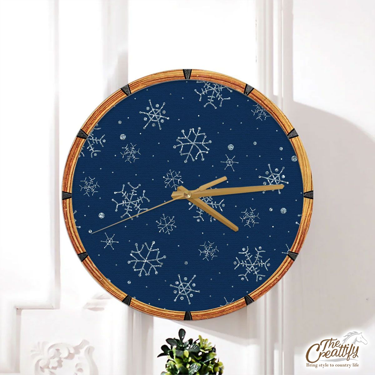 Snowflake, Snowflake Background, Snowflake Pattern 2 Wall Clock