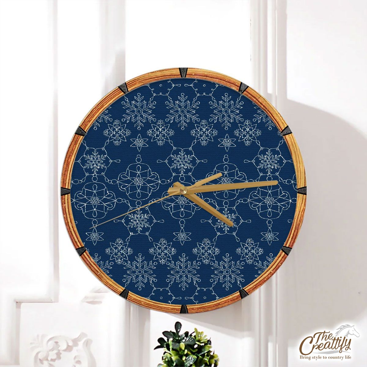 Snowflake, Snowflake Background, Snowflake Pattern 3 Wall Clock