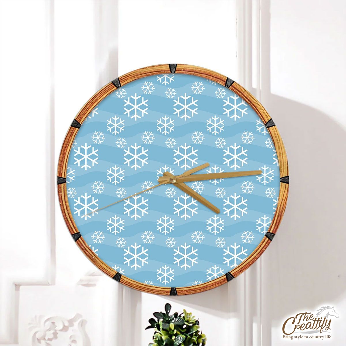 Snowflake, Snowflake Background, Snowflake Pattern 7 Wall Clock