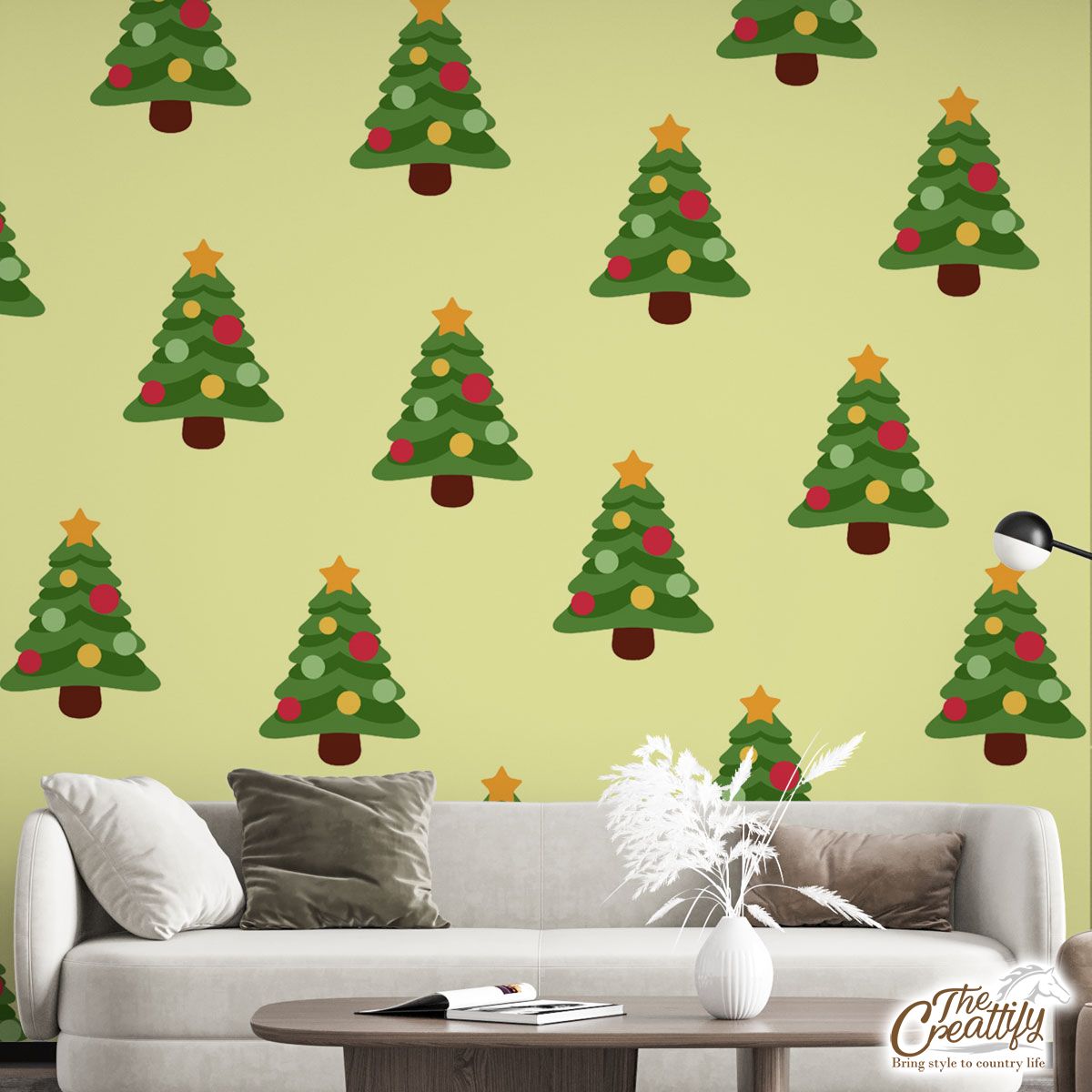 Christmas Tree, Pine Tree, Christmas Balls Wall Mural