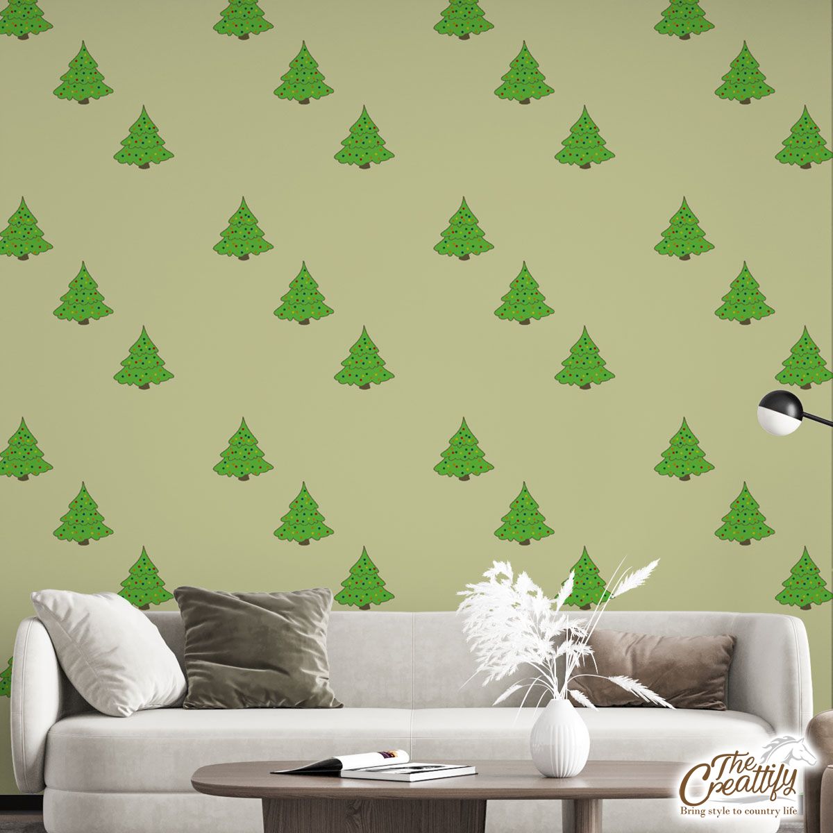 Christmas Tree, Pine Tree, Christmas Pattern Wall Mural