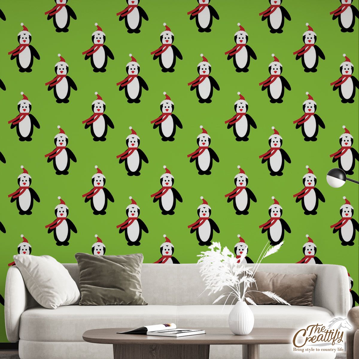 Penguin, Christmas Penguin. Cute Penguin Wall Mural