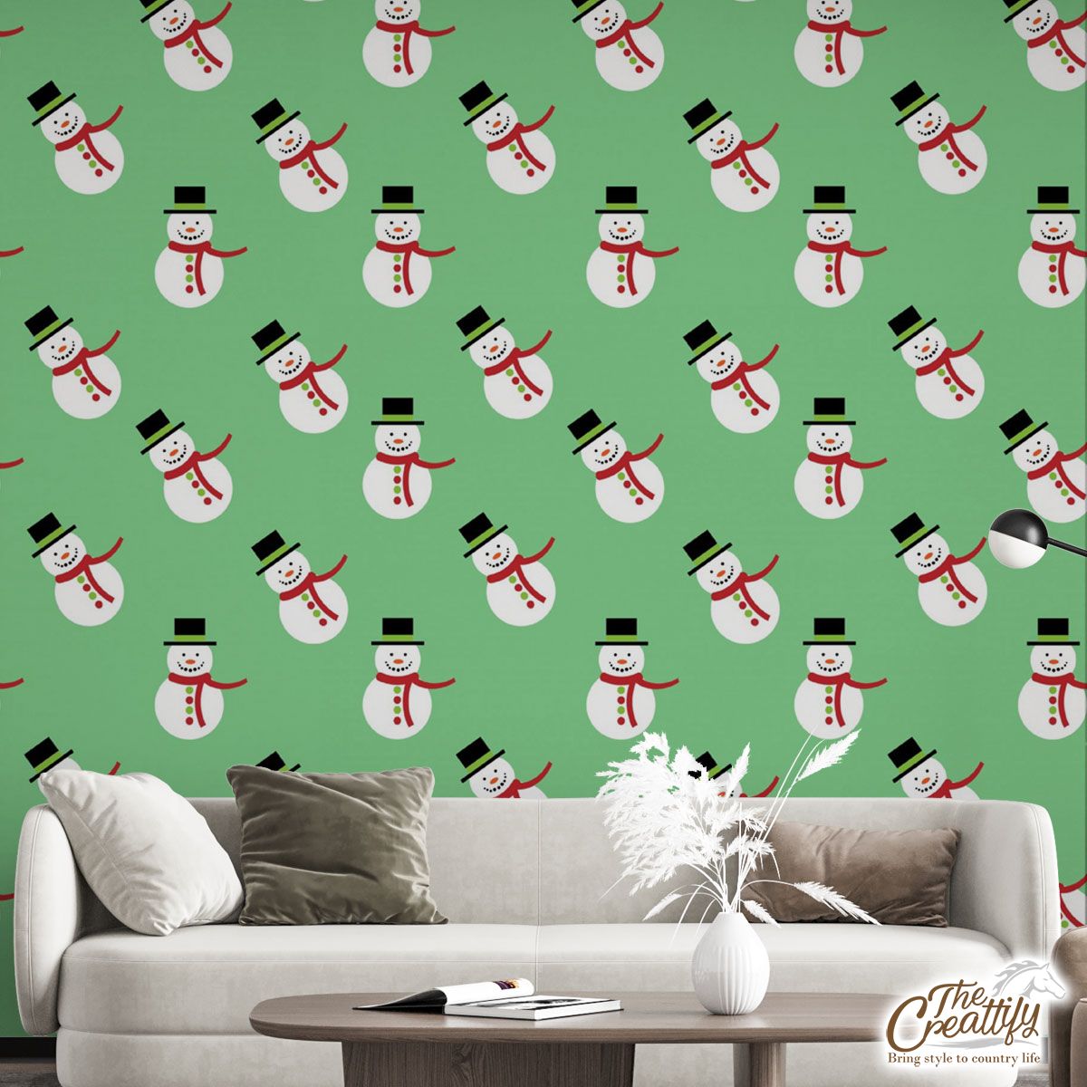 Snowman, Christmas Snowman, Snowman Hat Wall Mural